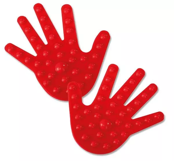handförmige, rot, massage, Erhebung, Silikon