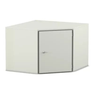 kleiderschrank, schrank, metall, eckschrank, creme