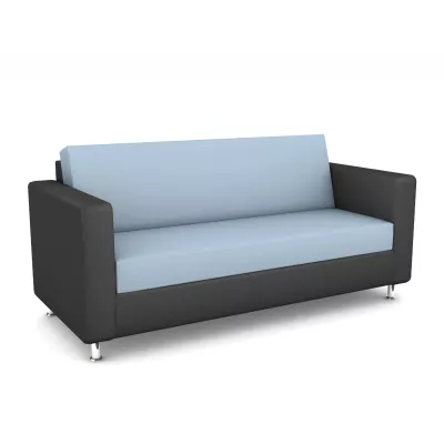Sofa, Zweisitzer, Nordic, Grau-Blau, Kunstleder?