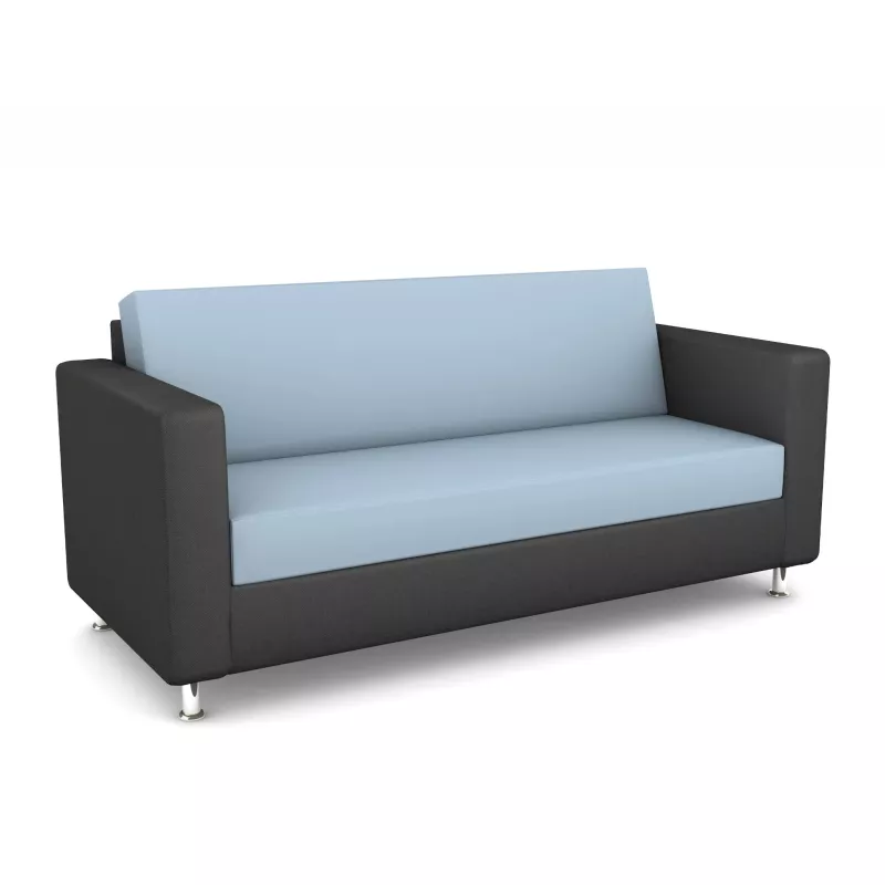 Sofa, Zweisitzer, Nordic, Grau-Blau, Kunstleder?