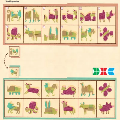 Tier, Puzzles, Pferd, Katze, Schwein
