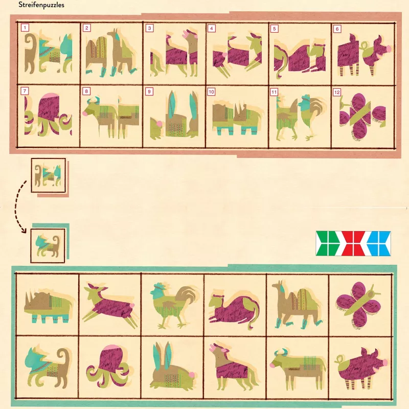 Tier, Puzzles, Pferd, Katze, Schwein