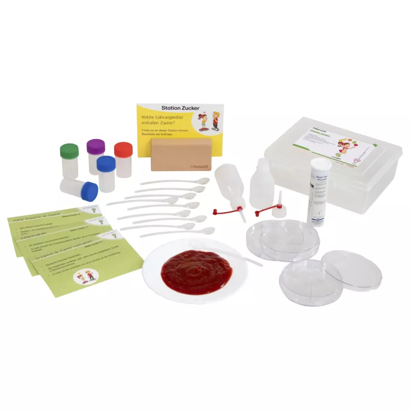 Experimentierkit, Laborset, Nahrungsmittelanalyse, Zuckerstation, Laborutensilien