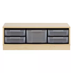 Materialschrank - 4 flache und 1 hohe Box
