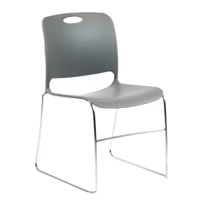 Stuhl, Kantinestuhl, Metallgestell, Polypropylen Sitz, Grau