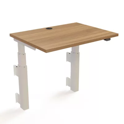 Esstisch, Holzplatte, Metallbeine, verstellbar, Kabelkanal