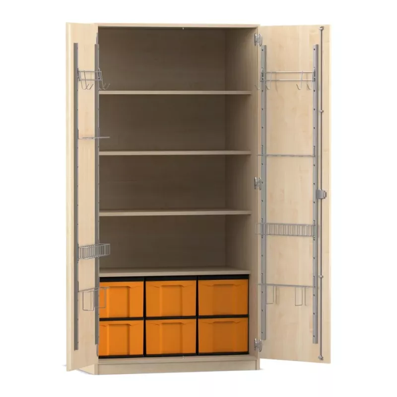 Kunststoffschrank, Aufbewahrung, Schubladenboxen, Hängeschrank, orange Boxen