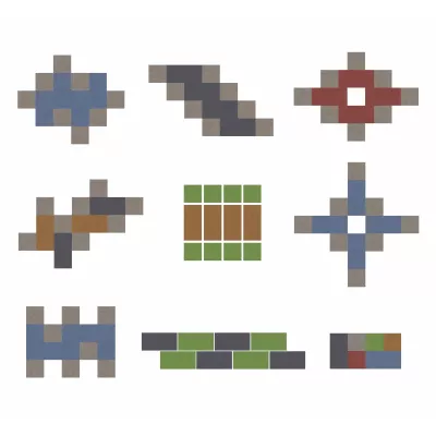 patchwork, muster aus fliesen, farbblöcke, geometrisch, stofftessellation