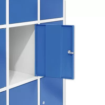Schlossfach, Schranktür, Metallkasten, Blaue Schrankfront, Wandschrank