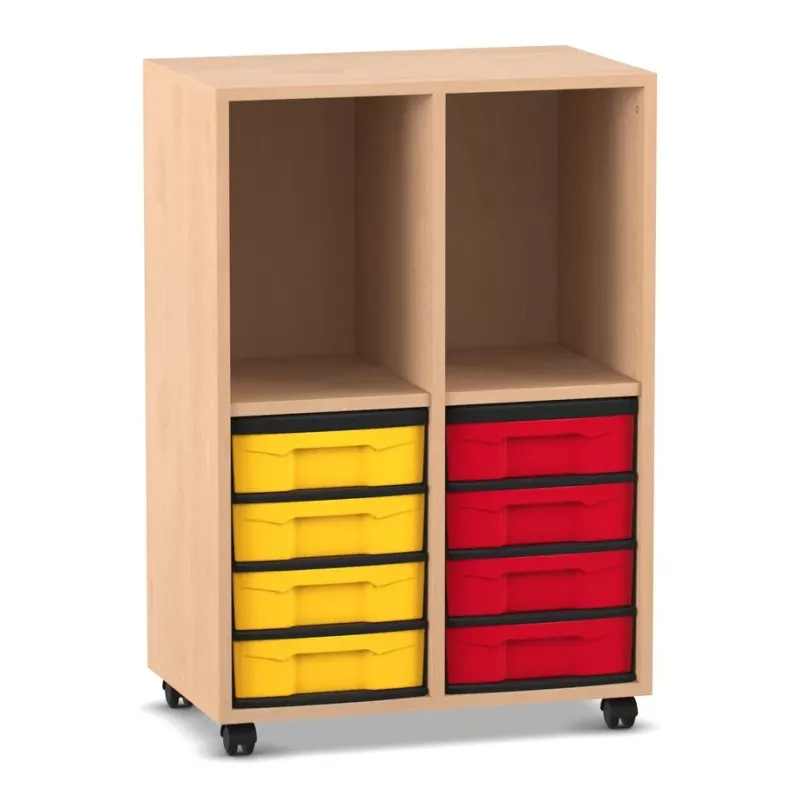 Regal, Warkeinsatz, Sortierboxen, Kastenwagen, Platte mit Rädern