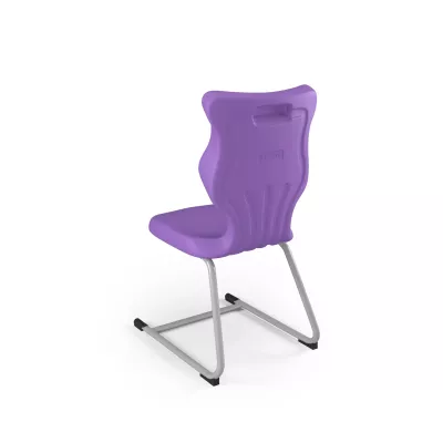 Stuhl, Kunststoffsitz, Lila, Metallgestell, Freischwinger