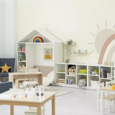 Kinderzimmer, Spielzeugregal, Bücherregal, Kindermöbel, Holzregal