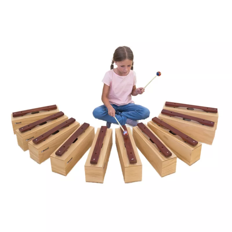 Holzblock-Set, Xylophon, Klangstäbe, Satz Holzflugeln, Musikinstrument Spielzeug