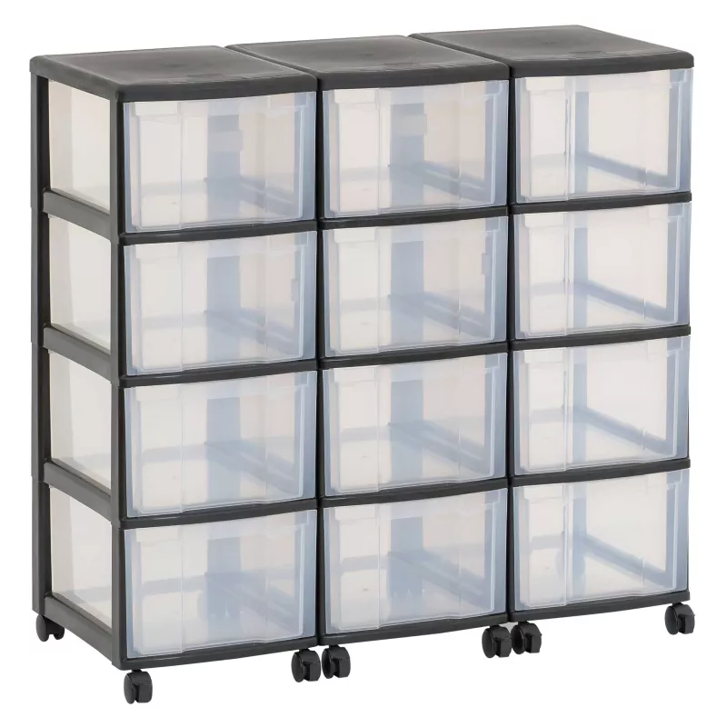 Kunststoffboxen, Aufbewahrung, Schubladenbox, Rollcontainer, Transparente箱