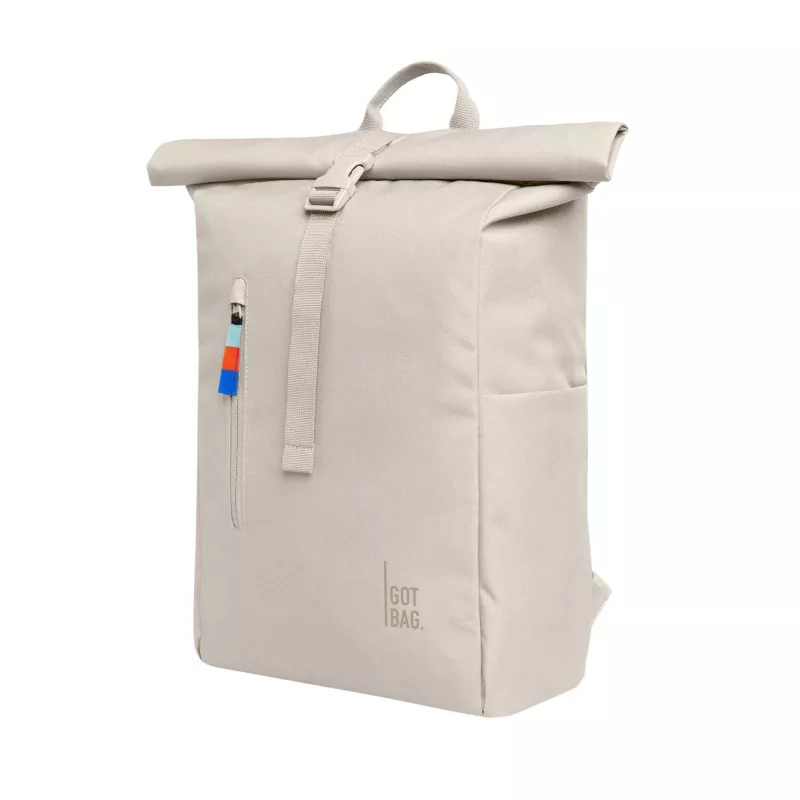 Rucksack, Rucksack, Rolltop, Beige, Frontzip