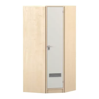 Schrank, Eingeschossiger Schrank, Garderobe, Holzoptik, Spiegelpaneel