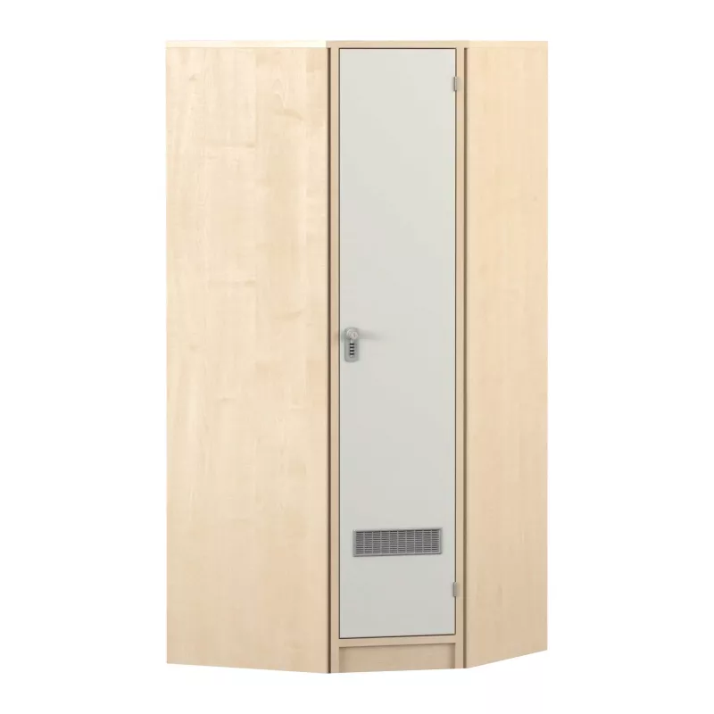 Schrank, Eingeschossiger Schrank, Garderobe, Holzoptik, Spiegelpaneel