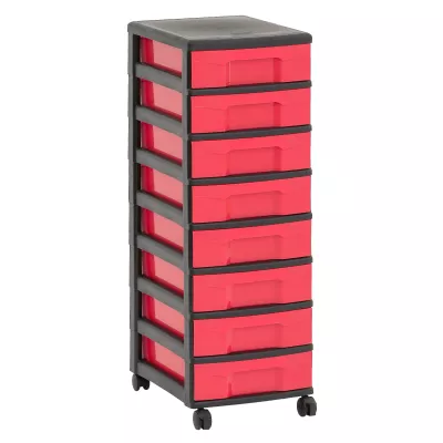 Schubladenwagen, Aufbewahrung, Rollwagen, Kunststoffschubladen, 8 Schubladen