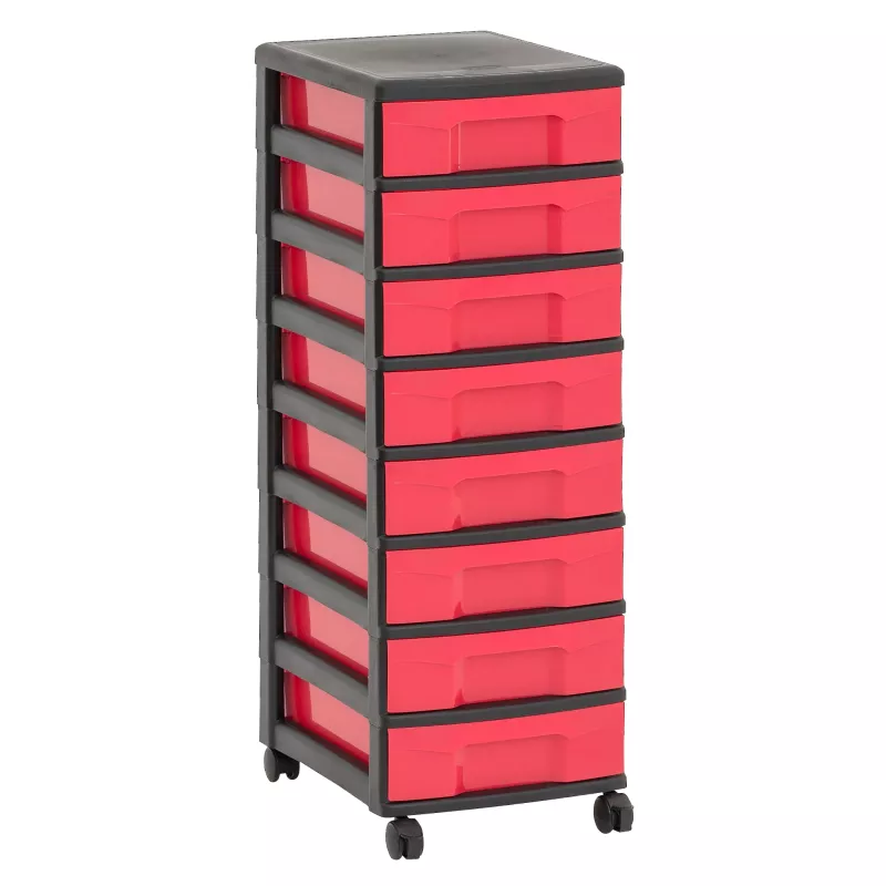 Schubladenwagen, Aufbewahrung, Rollwagen, Kunststoffschubladen, 8 Schubladen