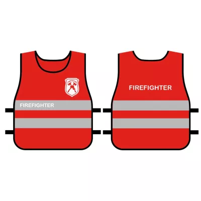Feuerwehrweste, Reflexstreifen, Rot, Schnittschutz, Frontlogo