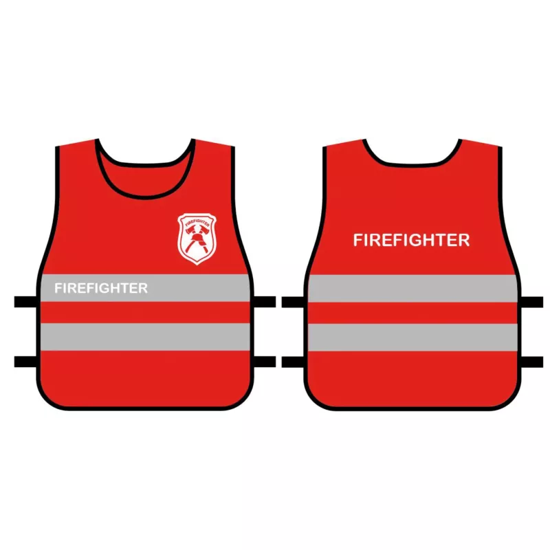 Feuerwehrweste, Reflexstreifen, Rot, Schnittschutz, Frontlogo