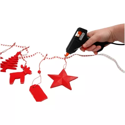 Glitzerband, Weihnachtsdeko, Girlande, Hot Glue, Rot