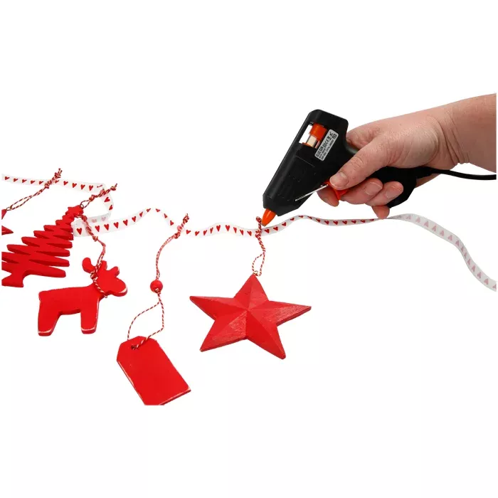Glitzerband, Weihnachtsdeko, Girlande, Hot Glue, Rot