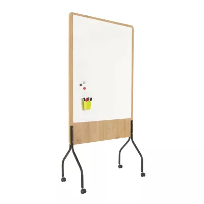 Whiteboard, Whiteboard mit Rahmen, magnetische Oberfläche, Gleiterfüße, Holzrahmen
