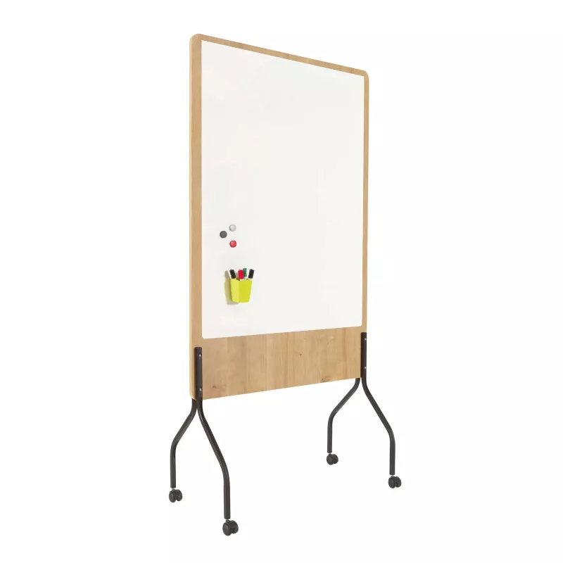 Whiteboard, Whiteboard mit Rahmen, magnetische Oberfläche, Gleiterfüße, Holzrahmen