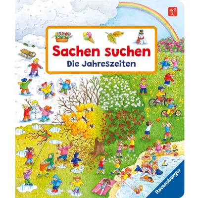 Kinderbuch, Jahreszeiten, Sachen suchen, Frühling Herbst, Illustrationen