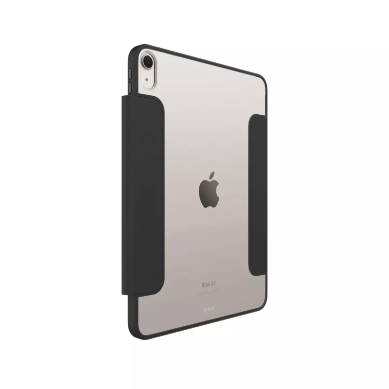 iPad-Hülle, Rückseite, Magnetischer Ständer, schwarze Ränder, transparentes Rückteil
