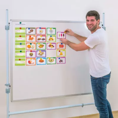 whiteboard, heute, magnetic cards, daily plan, teaching material