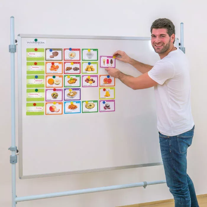 whiteboard, heute, magnetic cards, daily plan, teaching material