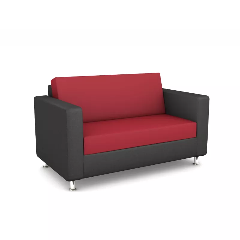 Sofa, Zweisitzer, Rot, Grau, Polsterung