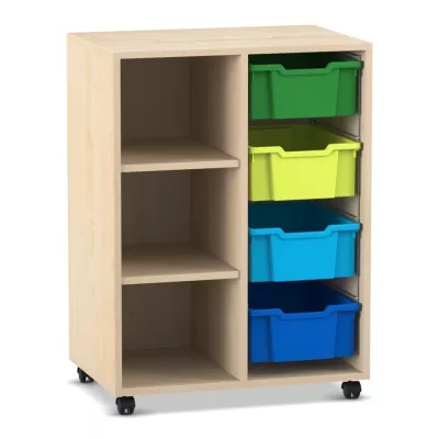 Küchenregal, Rollregal, Schubladenkasten, Holzregal, Aufbewahrungssystem
