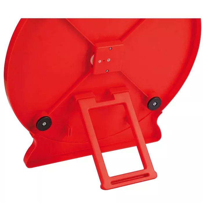 rot, rundesstativ, metallgriff, halterung, unterseite