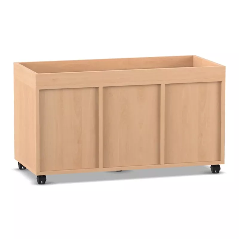 Holzsideboard, Schrankboden, Rollbarer Unterschrank, Küchenschrank, Holzoptik