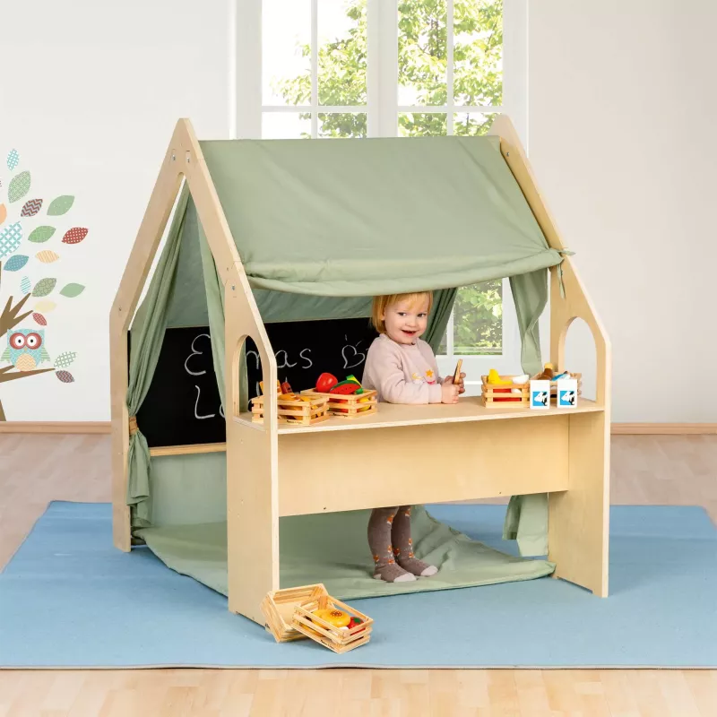 Kinderhaus, Holzspielhaus, Küche, Spielset, Puppenhaus