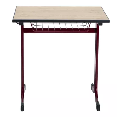 Schreibtisch, Mobiler Schreibtisch, Holztischplatte, Metallrahmen, Caddieunterlage