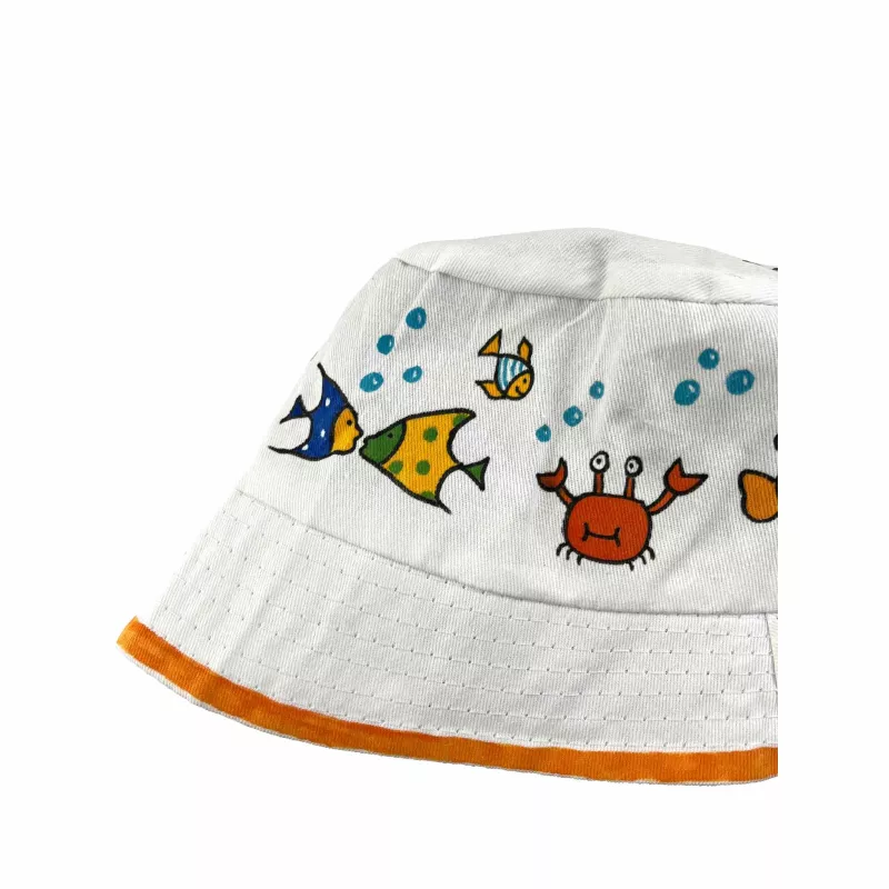 Kinderhut, Sommerhut, Sommermütze, Unterwasserdesign, Bunte Fische