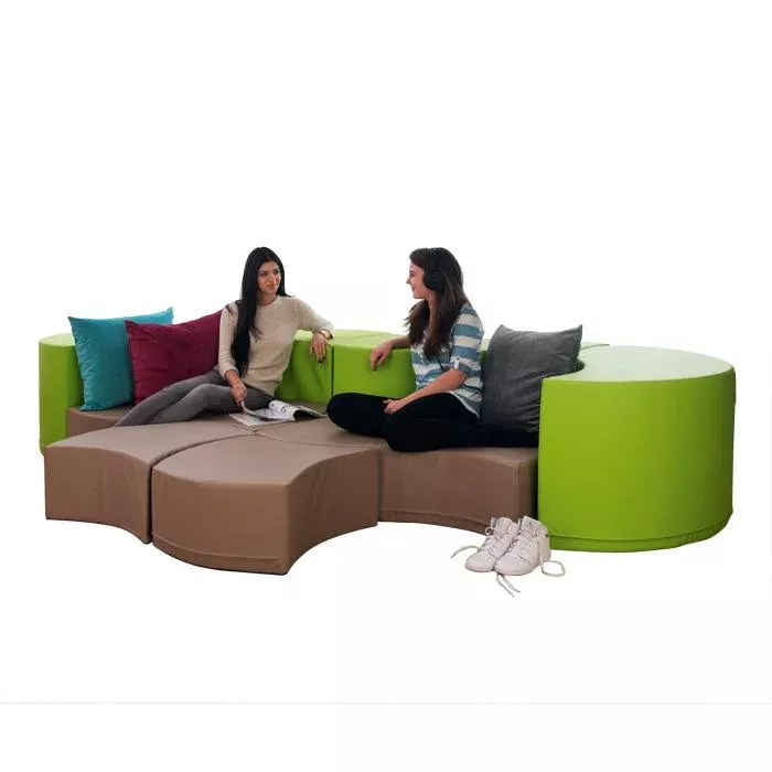 sectional, sofa, modular, braun, grün
