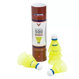 6 Badminton-Bälle Shuttle 500, gelb