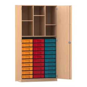Materialschrank, mit 30 flachen Boxen