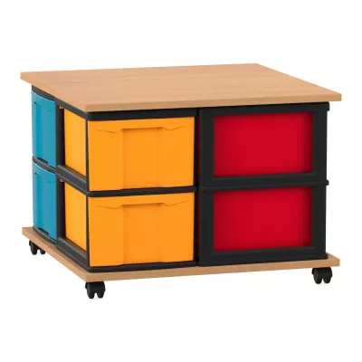 Flexeo® Container-System mit Ablage und 8 hohen Boxen