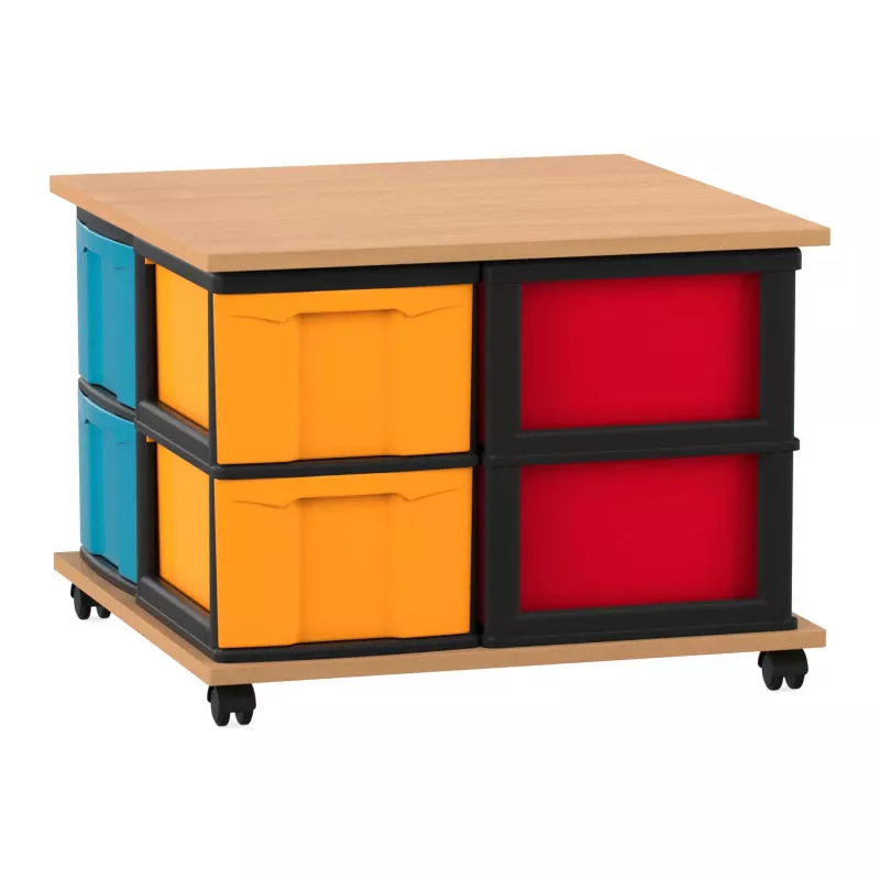 Kunststoffkiste, Aufbewahrungsbox, Rollcontainer, Ordnungsbox, Kastenbox