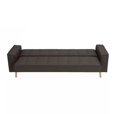 Sofa, Schlafsofa, Braun, Stoff, Holzbeine