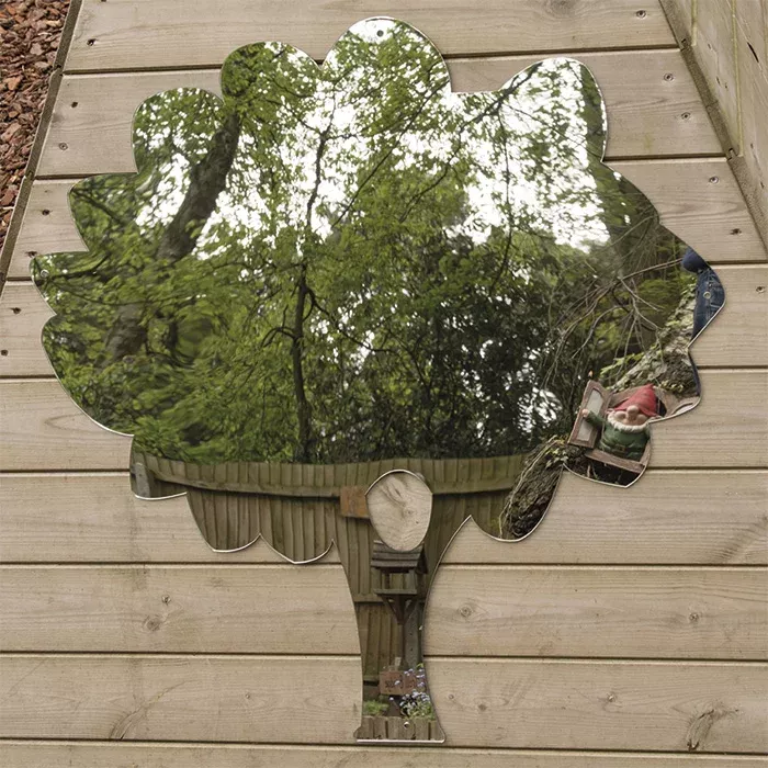 Deko-Spiegel, Blattform, Wandspiegel, Gartendeko, Grünreflex