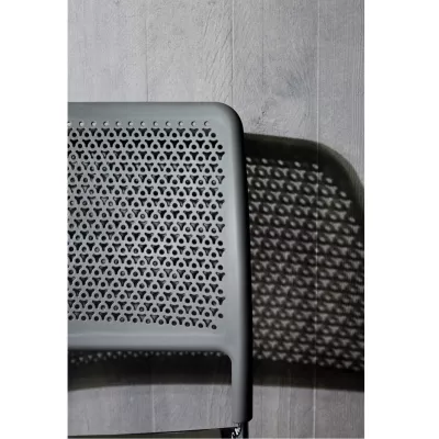 Stuhl, Gitterstuhl, Perforation, Grau, Sitzmöbel