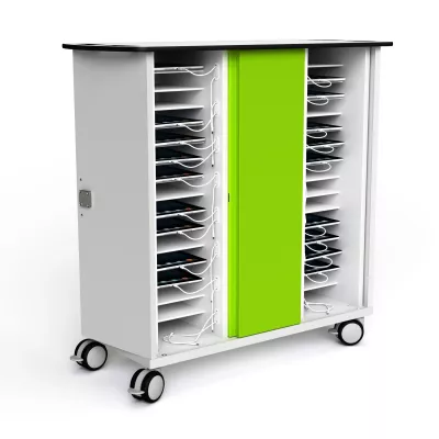 mobiler-ladestation, lade-dock, laptop-laden, rollbarer-stabitur, grüner-trenner