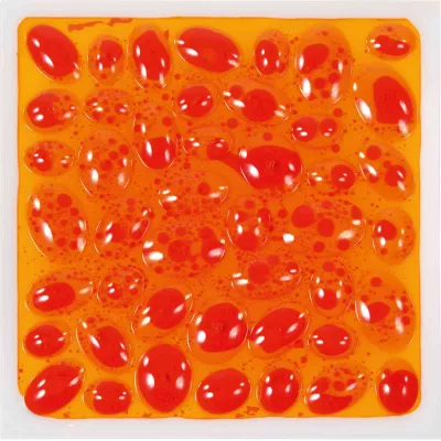 orange, Gelatine, Blasen, schwammig, Schleim-Textur